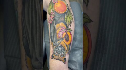 Incredible Bat Peach Arm Tattoo