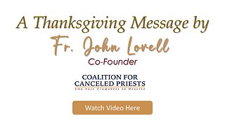 Thanksgiving Message from Fr. John Lovell