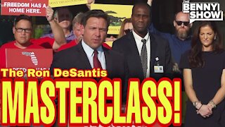 DESANTIS GIVES A MASTERCLASS ON WHAT IT MEANS TO BE A REPUBLICAN TO LIB REPORTER | CROWD RESPONSE 🔥