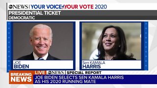 Joe Biden chooses Kamala Harris as vice presidential running mate