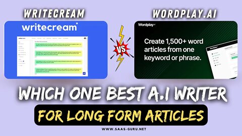 Writecream vs Wordplay | Long-Form A.i Writer Comparison | Which 1 is Best A.i Writer for Long Posts