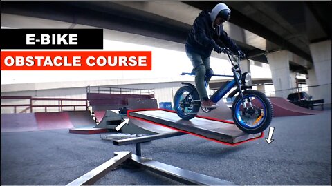 ** E-BIKE OBSTACLE COURSE SKATEPARK SESSION! ** -Ariel Rider X-Class