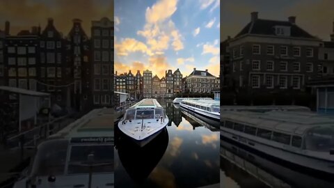 Sunrise in Amsterdam Netherlands