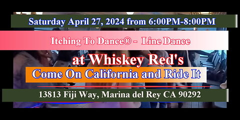 Soulful Line Dancing Saturday, April 27, 2024, 6:00 PM - 8:00 PM at Whiskey Reds in Marina Del Rey