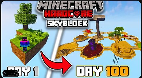 I Survived 100 Days In Minecraft SKYBLOCK Hardcore!!