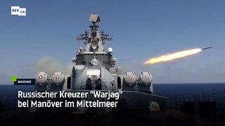 Russischer Kreuzer "Warjag" bei Manöver im Mittelmeer