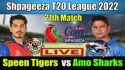 Shpageeza Cricket League Live, Speen Ghar Tigers vs Amo Sharks t20 live, 21th match live score