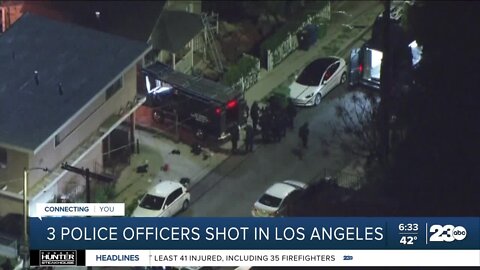 3 police officers shot in Los Angeles