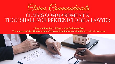 Claims Commandments