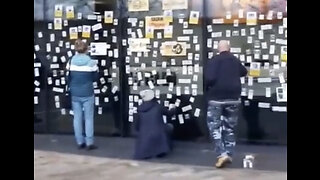 BBC News Studio Windows Plastered with Loved Ones Who Died from the “Vaccines”