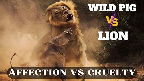The law of the jungle😪😪Wild Pig vs Lion▶️Affection VS Cruelty