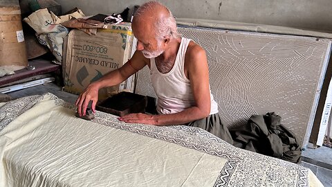 Hundreds Years Old Skills - Block Printing On Bedsheet - DIY Bedsheet Painting