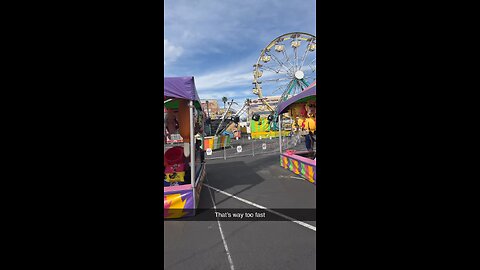 CARNIVAL RIDE BREAKS AND WONT STOP SPINNING