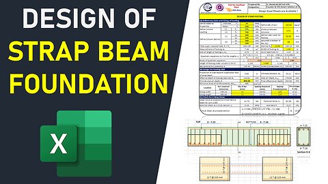 How to Design of Strap Beam Foundation using Excel Sheet | Civil Engineering