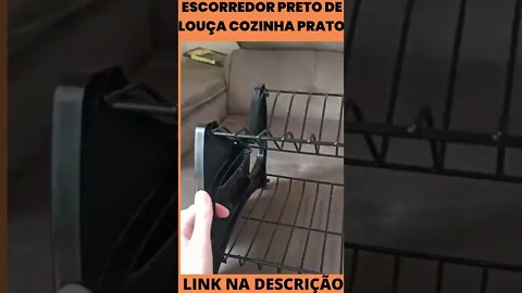 Escorredor Preto De Louça Cozinha Prato Duplo Porta Talheres