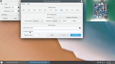 CP2130 Commander: Demonstração no Kubuntu 20.04 LTS