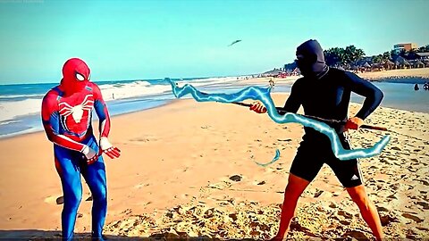 Spider-man Peter and Miles Morales fighting against Noob Saibot