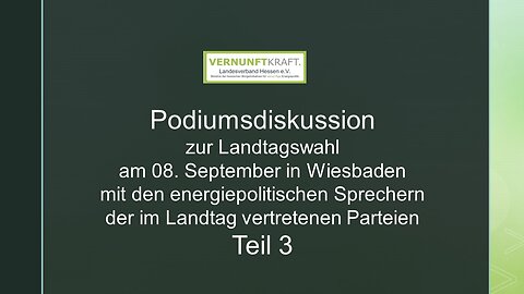Podiumsdiskussion zur Landtagswahl Teil 3