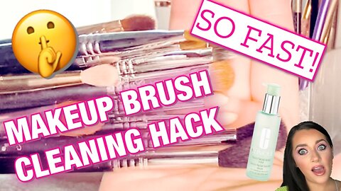 MAKEUP BRUSH CLEANING HACK- QUICKEST EASIEST WAY TO CLEAN BRUSHES + BEAUTY SPONGE