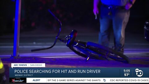 Bicyclist struck by hit-and-run driver in Midway District