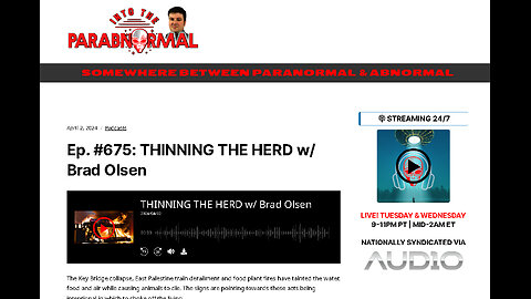 Into The Parabnormal 675 Ep. #675: THINNING THE HERD w/ Brad Olsen