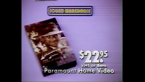 December 1986 - Sound Warehouse Has 'Indiana Jones' on Beta & VHS