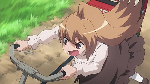 Toradora - Taiga pushes a bike