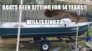 CAN I CATCH FISH OUT OF THIS BOAT THAT HAS BEEN SITTING FOR 14 YEARS? #fishing #boatproject