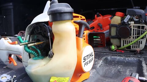 Stihl FS55R Runs and Dies Hard Start Spits Excess Fuel Out Of Muffler HOW TO FIX FOR LESS THAN $12