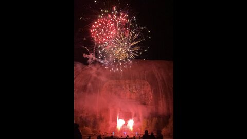 Laser show and fireworks display at Stone mountain