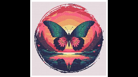 Butterfly Sunset Cross Stitch Pattern by Welovit | welovit.net | #welovit