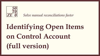 Identifying Open Items on Suspense/Control/Customer Account (full version)