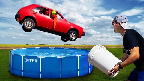 Car Vs Pool from 150ft! Extreme Water Catching Battle