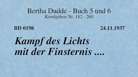 BD 0198 - KAMPF DES LICHTS MIT DER FINSTERNIS ....