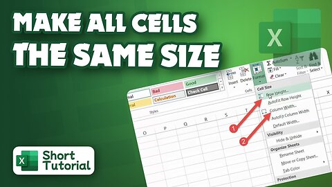 How to make all cells the same size in Excel
