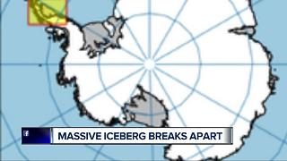 Massive iceberg breaks from away from South Pole