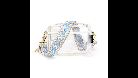 Youngever Clear Cross-Body Purse, Stadium Approved Clear Vinyl Bag, Adjustable Cross-Body Strap...