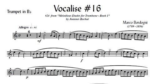 🎺🎺 [TRUMPET VOCALISE ETUDE] Marcos Bordogni Vocalise for Trumpet #16 (Demo Solo and play-along)