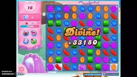 Candy Crush Level 1308 Audio Talkthrough, 1 Star 0 Boosters