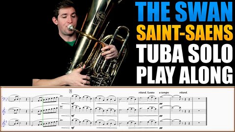 "The Swan (Le Cygne) from "Carnival of Animals" Tuba Solo. Camille Saint-Saëns. Play Along!