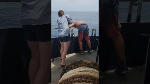 Brett catching 2nd biggest Mackerel on boat