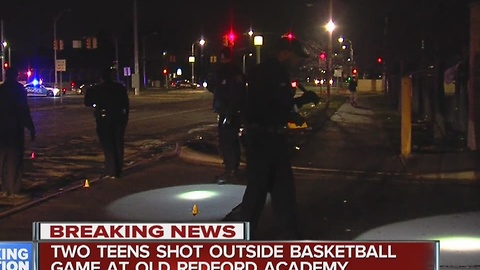 Two teens shot outside basketball game at Detroit's Old Redford Academy