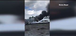 4 people safe after boat fire in Highland Beach