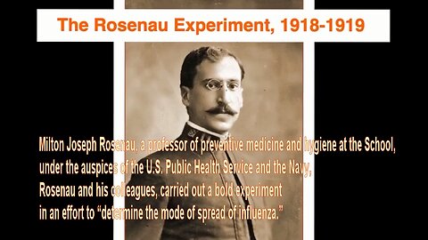 The Roseneau 1918 Experiment: Spanish Flu, No Virus, No Infection!