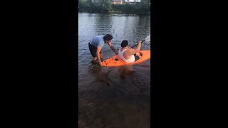 FAT GUY FALLS IN LAKE