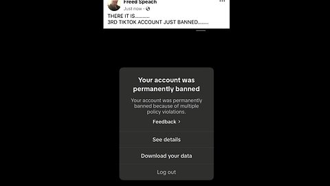 TIKTOK: 3RD ACCOUNT PERMANENTLY BANNED....