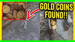 UNBELIEVABLE HIDDEN GOLD COINS DISCOVERED UNDERGROUND IN ITALY - ROMAN GOLD COINS!!