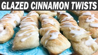 GLAZED CINNAMON TWISTS RECIPE | Easy Dessert Using Pizza Dough