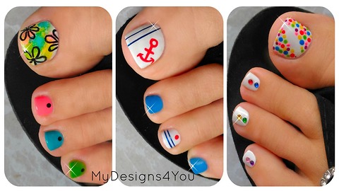 3 easy summer toenail designs