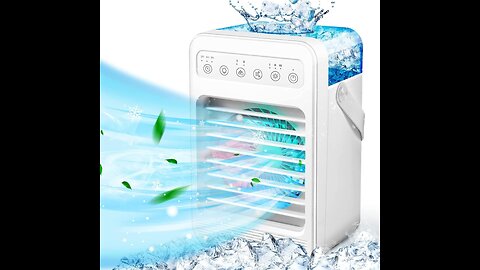 Portable Air Conditioners, 6-IN-1 with 4 Speeds 7 Colors Light